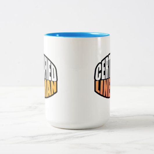 Elektriciteit Gecertificeerde Lineman Two Tone Cof Tweekleurige Koffiemok (Center)