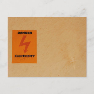 Elektriciteit gevarenbord briefkaart