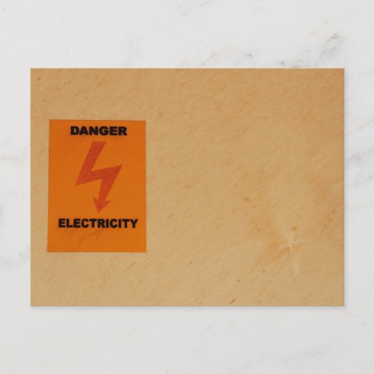 Elektriciteit gevarenbord briefkaart (Voorkant)