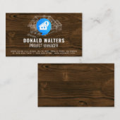 elektriciteit | Houten achtergrond | Blauwdrukken Visitekaartje (Voorkant / Achterkant)