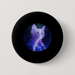Elektriciteit Kat Bliksem Grafische Kunst Kat Mam Ronde Button 5,7 Cm