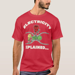 Elektriciteit toegelicht illustratie t-shirt