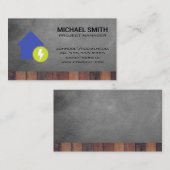 Elektriciteit | Tools | Houten lederen achtergrond Visitekaartje (Voorkant / Achterkant)