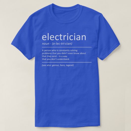 Elektriciteit uit de Humor van de Funny Definition T-shirt (Design voorkant)