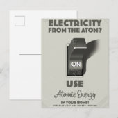 Elektriciteit uit het Atom Uitnodiging Briefkaart (Voorkant / Achterkant)