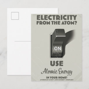 Elektriciteit uit het Atom Uitnodiging Briefkaart