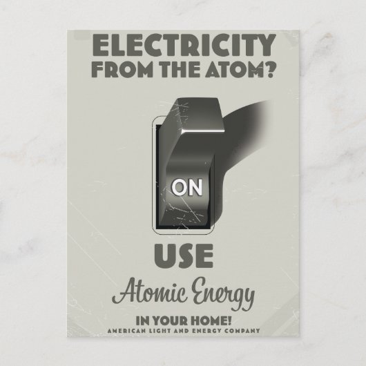Elektriciteit uit het Atom Uitnodiging Briefkaart (Voorkant)
