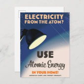 Elektriciteit uit het Atom? Uitnodiging Briefkaart (Voorkant / Achterkant)