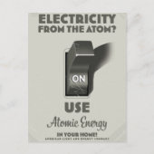 Elektriciteit uit het Atoom  Uitnodiging Briefkaart (Voorkant)