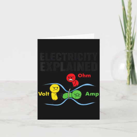 Elektriciteit Uitgelegd Funny Geeks Fysica Humor S Kaart (Voorkant)