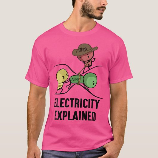 Elektriciteit uitgelegd natuurkunde nerd Gift I le T-shirt (Voorkant)