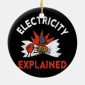 Elektriciteit Uitleg Fysica Elektrische Volt Keramisch Ornament (Achterkant)