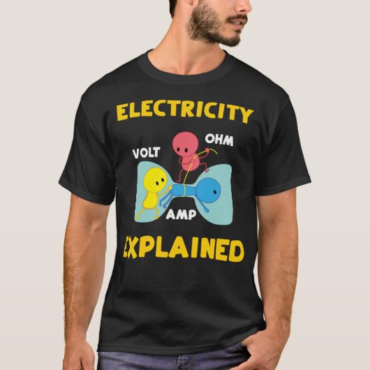 Elektriciteit verklaard Funny Electrical Engineer T-shirt (Voorkant)