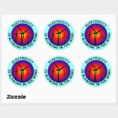 Elektriciteit waait in de wind ronde sticker (Vel)