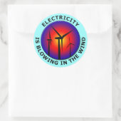Elektriciteit waait in de wind ronde sticker (Tas)