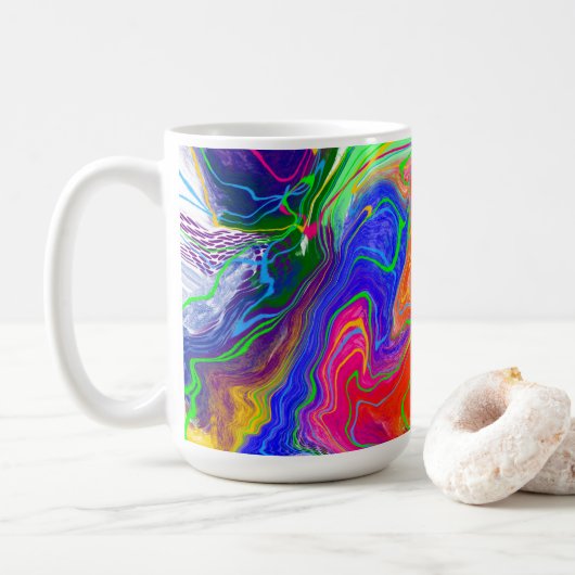 Elektriciteitsdisco maakt marmer fluid Art Koffiemok (Met donut)