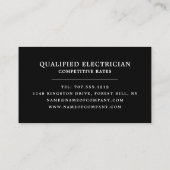 Elektriciteitsdoos, elektricien visitekaartje (Achterkant)