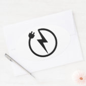Elektriciteitsdraad Ovale Sticker (Envelop)