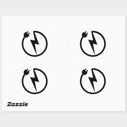 Elektriciteitsdraad Ovale Sticker (Vel)