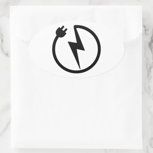 Elektriciteitsdraad Ovale Sticker (Tas)