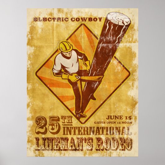 elektriciteitsleverancier electriciër herstelt oud poster (Voorkant)