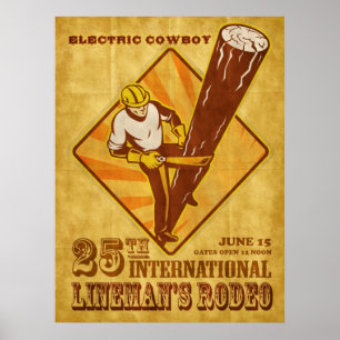 elektriciteitsleverancier electriciër herstelt oud poster