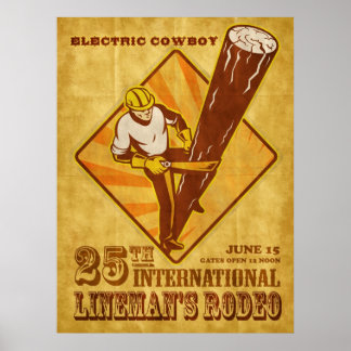 elektriciteitsleverancier electriciër herstelt oud poster