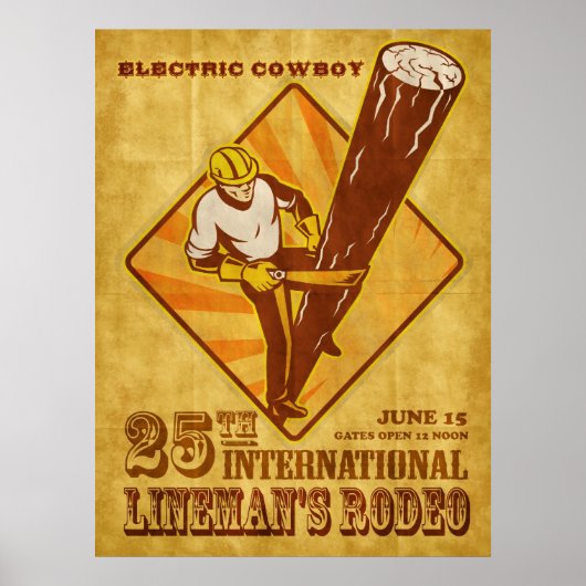 elektriciteitsleverancier electriciër herstelt oud poster (Voorkant)