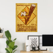 elektriciteitsleverancier electriciër herstelt oud poster (Thuiskantoor)