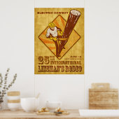 elektriciteitsleverancier electriciër herstelt oud poster (Keuken)