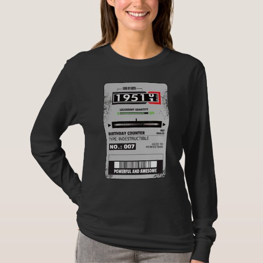 elektriciteitsmeter Drie-fasemeter verjaardag 1951 T-shirt (Voorkant)