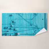 ELEKTRICITEITSMETER OP BLAUW BRICK WALL BADHANDDOEK (Badhanddoek)