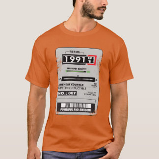 elektriciteitsmeter verjaardag 1991 elektricien ca t-shirt