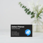 Elektriciteitspictogram en -huis visitekaartje (Staand voorkant)