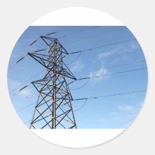 elektriciteitspylon ronde sticker