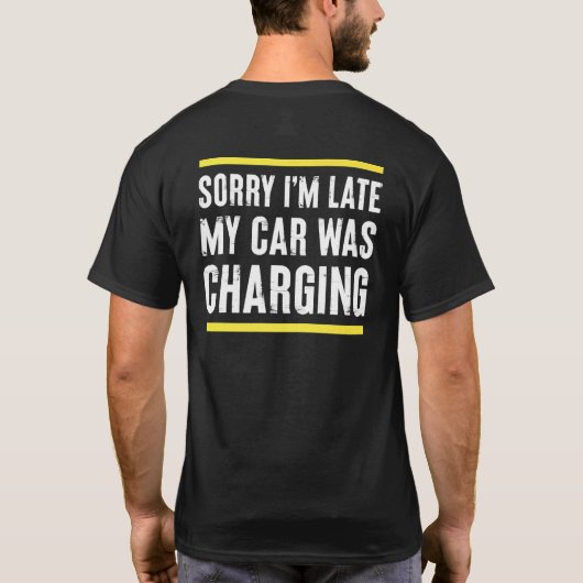 Elektriciteitsvoertuig EV auto voor mannen T-shirt (Achterkant)
