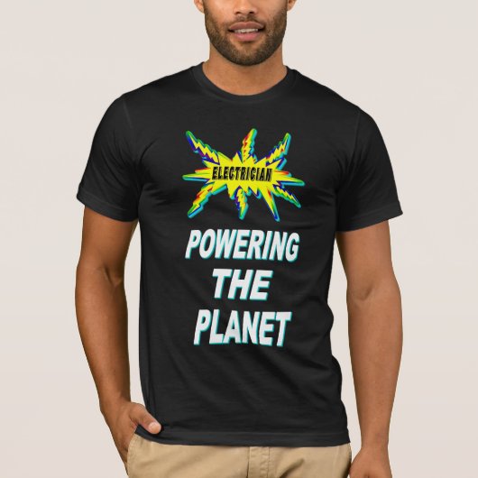 Elektricus die de planeet aandrijft t-shirt (Voorkant)