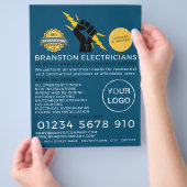 Elektricus Fist, elektricien Adverteren Flyer (Hand)