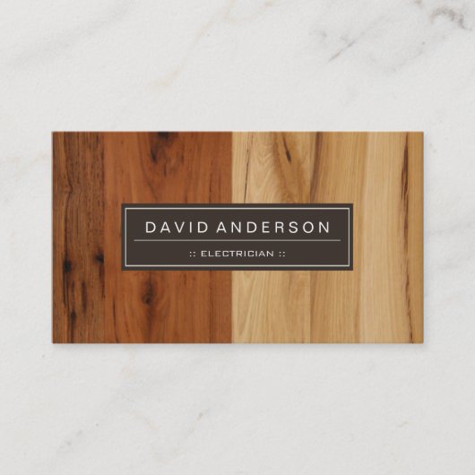 Elektricus - Houtkorrel Visitekaartje (Voorkant)