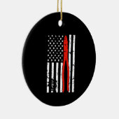 Elektricus met Amerikaanse vlag Keramisch Ornament (Rechts)
