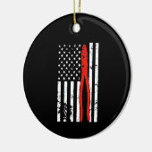 Elektricus met Amerikaanse vlag Keramisch Ornament (Links)