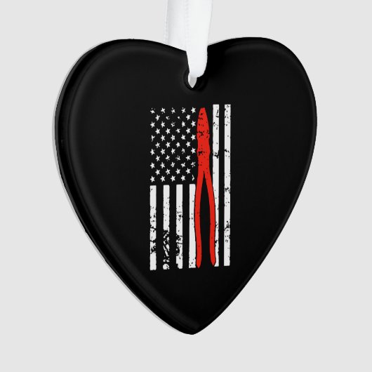 Elektricus met Amerikaanse vlag Ornament (voorkant)