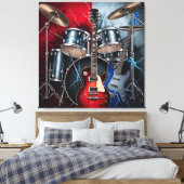 Elektrieke Furie van Rock Canvas Afdruk (Insitu (Slaapkamer))