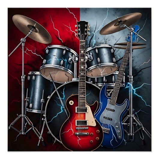 Elektrieke Furie van Rock Perfect Poster (Voorkant)