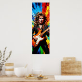 Elektrieke Rock Fury in Kleuruitbarsting Poster (Keuken)