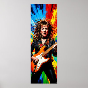 Elektrieke Rock Fury in Kleuruitbarsting Poster