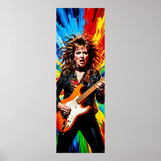 Elektrieke Rock Fury in Kleuruitbarsting Poster (Voorkant)