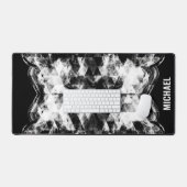 Elektrificatie zwart wit sparkly driehoek Monogram Bureaumat (Keyboard & Muis)