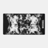 Elektrificatie zwart wit sparkly driehoek Monogram Bureaumat (Voorkant)