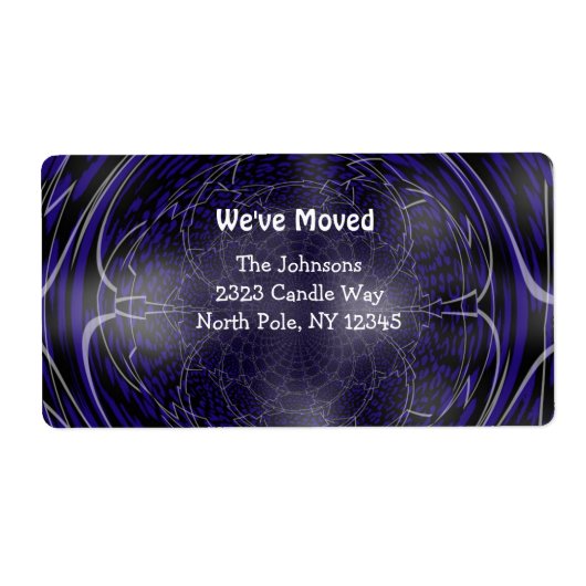 Elektrificerend Fractaal Ontwerp Nieuw Adres Etiket (Voorkant)